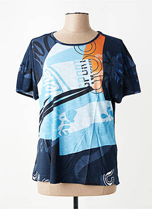 Tricou imprimeu fantezie mâneci scurte albastru RABE femeie