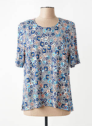 Tricou imprimeu fantezie mâneci scurte albastru GRIFFON femeie