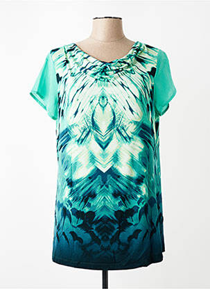 Tricou imprimeu fantezie mâneci scurte verde OLSEN femeie