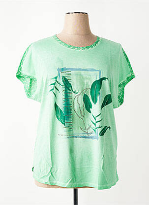 Tricou imprimeu fantezie mâneci scurte verde THOMAS RABE femeie