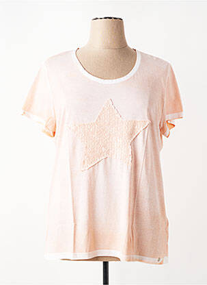 Tricou croială dreaptă mâneci scurte roz OLSEN femeie