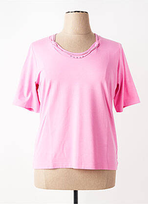 Tricou croială dreaptă mâneci scurte roz RABE femeie