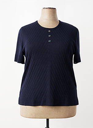 Tricou croială cambrată mâneci scurte albastru RODAM femeie