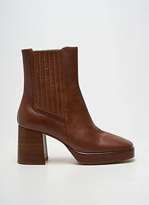 Botine/ghete material neted toc de 7 la 9 cm maro SOFIA COSTA femeie