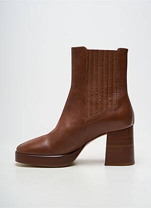 Botine/ghete material neted toc de 7 la 9 cm maro SOFIA COSTA femeie