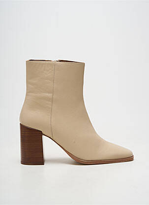 Botine/ghete material neted toc de 7 la 9 cm bej SOFIA COSTA femeie