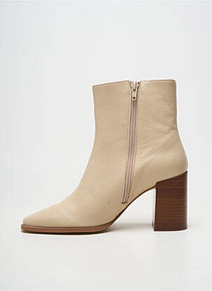 Botine/ghete material neted toc de 7 la 9 cm bej SOFIA COSTA femeie