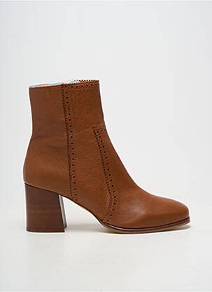 Botine/ghete material neted toc de 7 la 9 cm maro SOFIA COSTA femeie