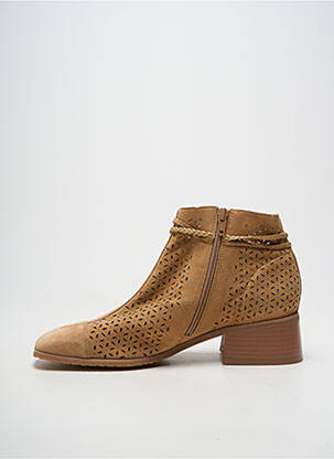 Botine/ghete material neted toc de 4 la 6 cm bej MAM'ZELLE femeie