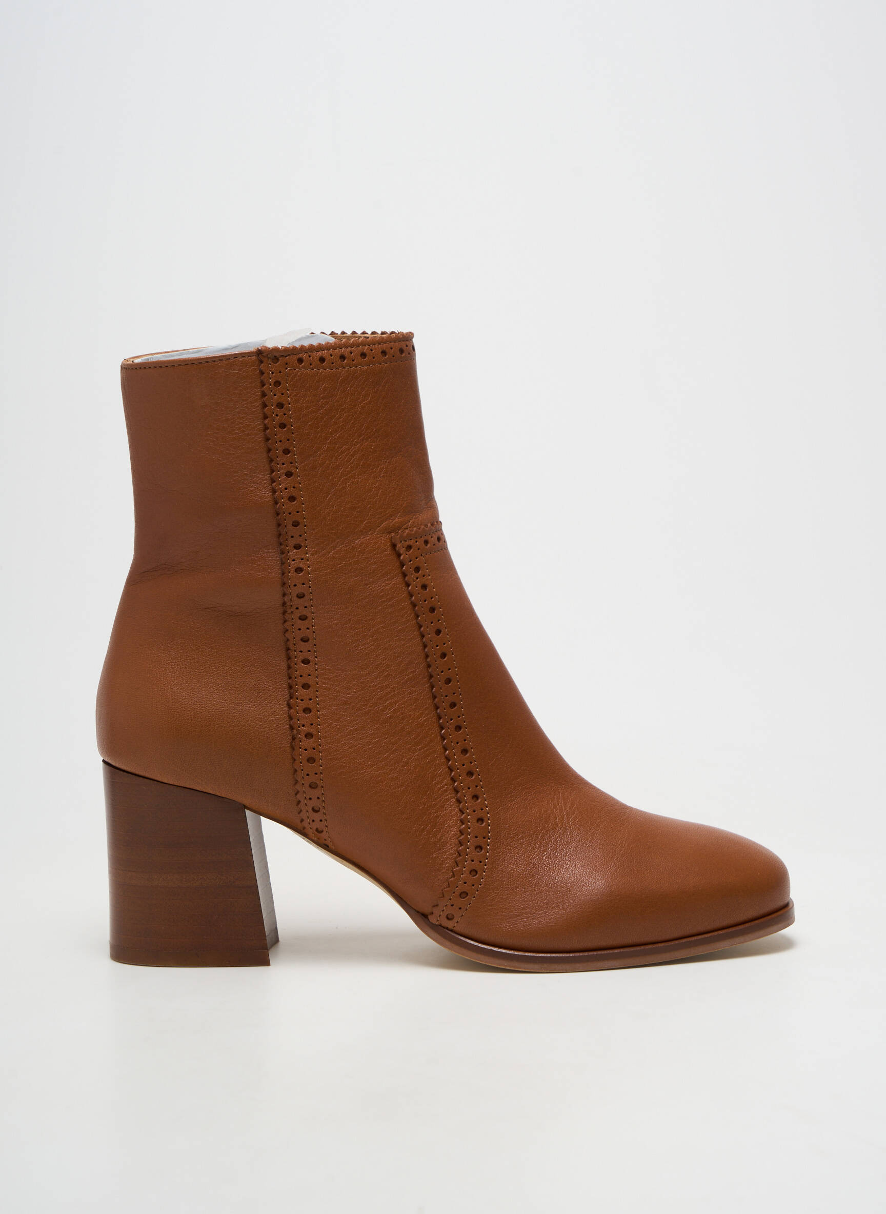 Botine/ghete material neted toc de 7 la 9 cm maro SOFIA COSTA femeie