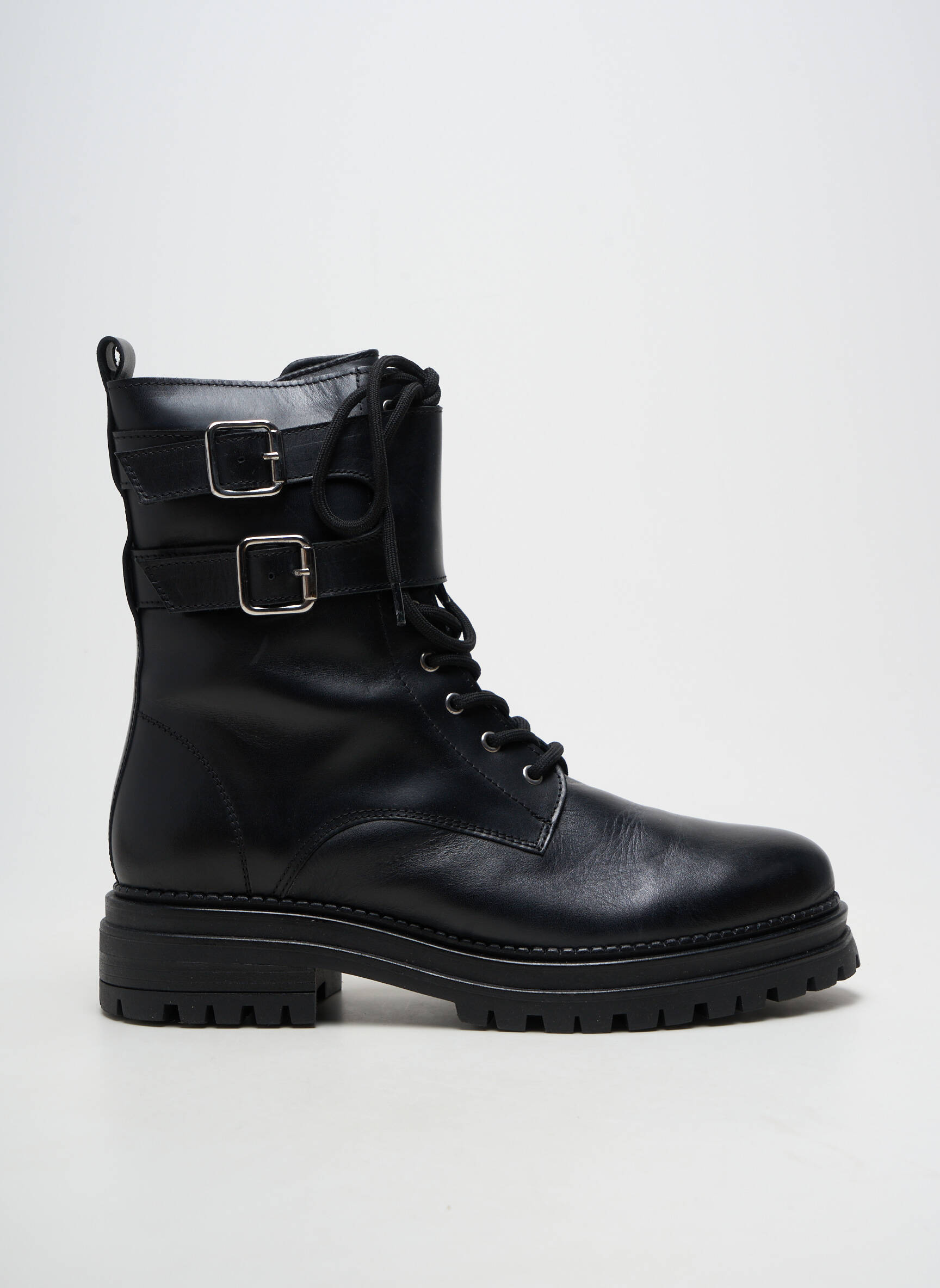 Botine/ghete material neted toc plat până la 3 cm negru IMPACT femeie