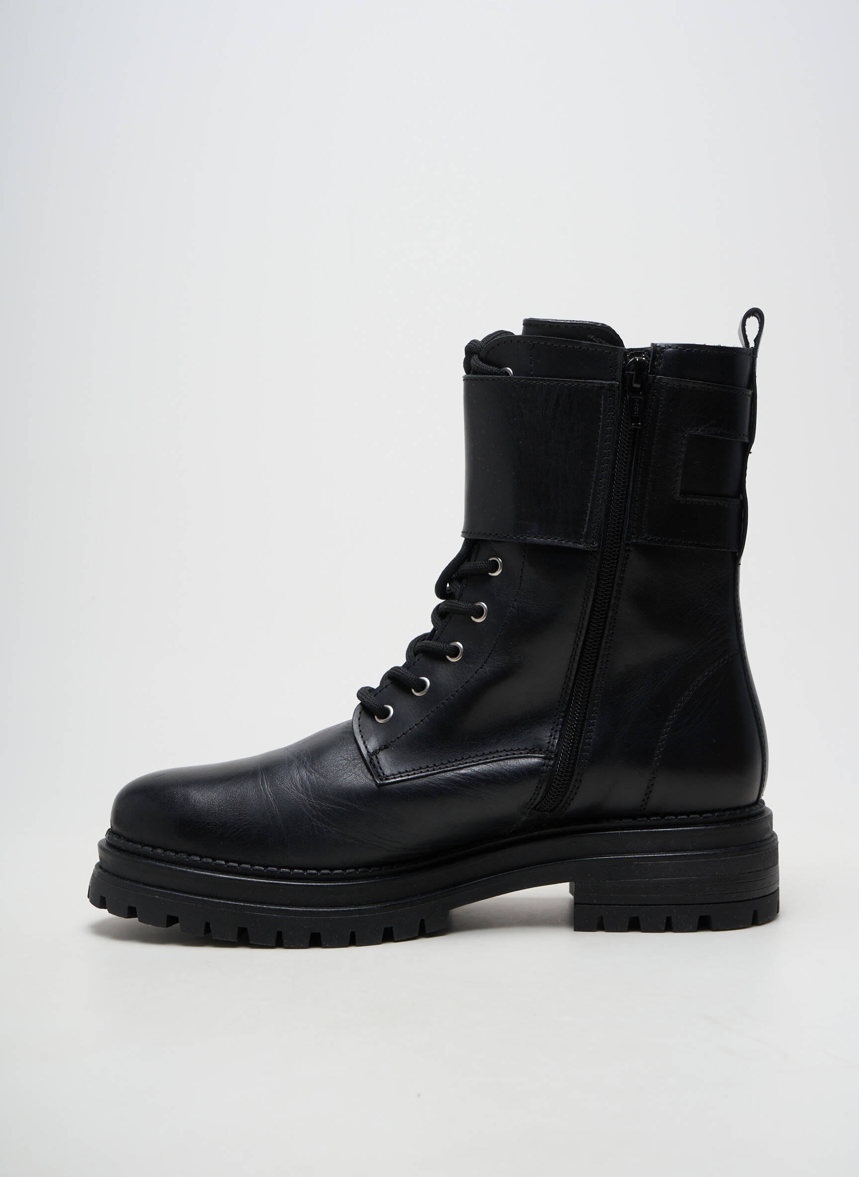 Botine/ghete material neted toc plat până la 3 cm negru IMPACT femeie