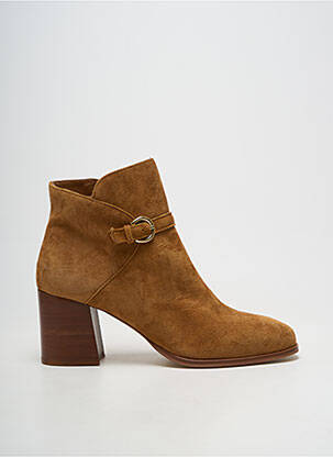 Botine/ghete material neted toc de 7 la 9 cm maro SOFIA COSTA femeie