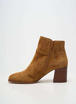 Botine/ghete material neted toc de 7 la 9 cm maro SOFIA COSTA femeie