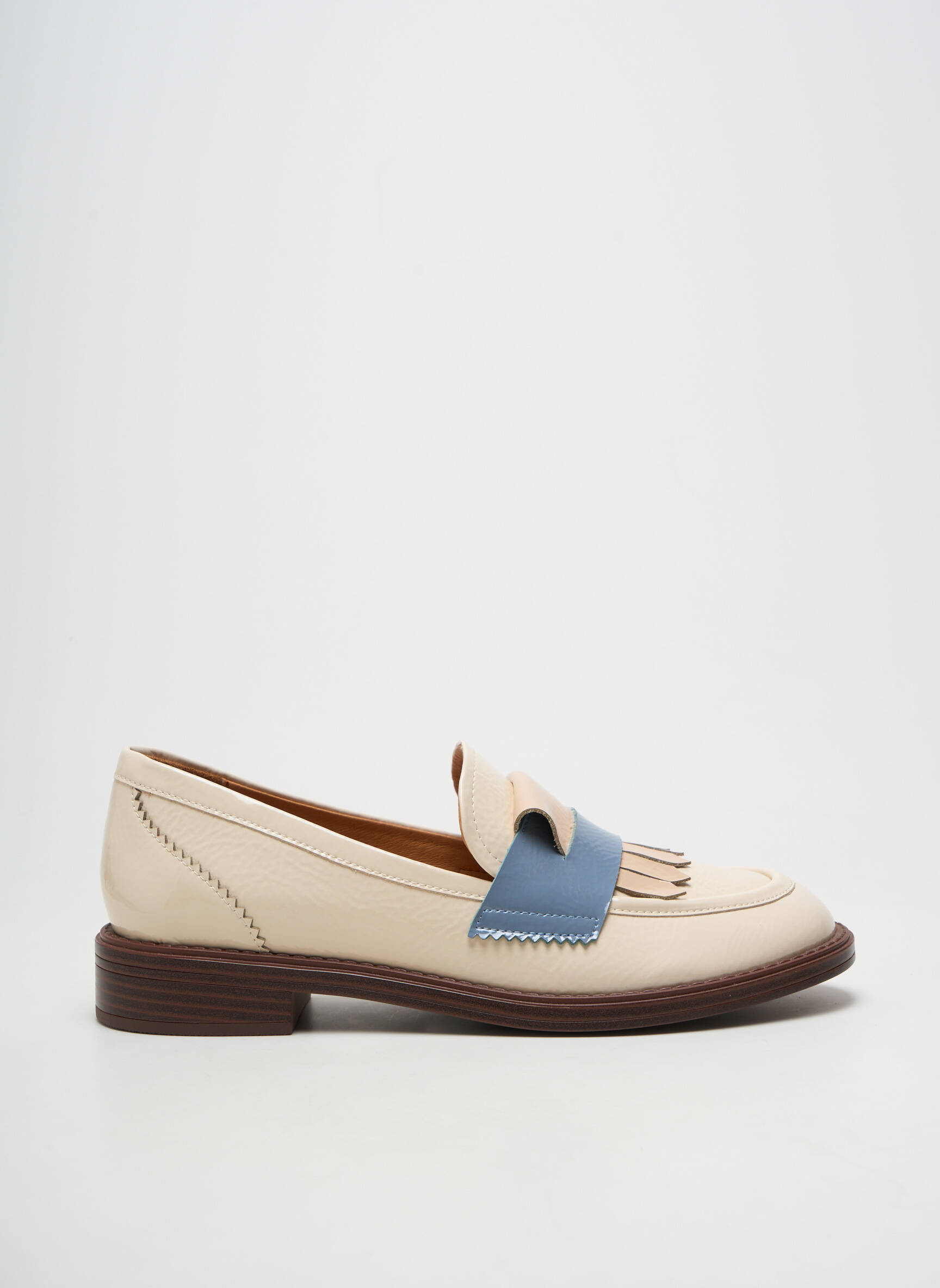 Mocasini material neted toc plat până la 3 cm bej MAM'ZELLE femeie