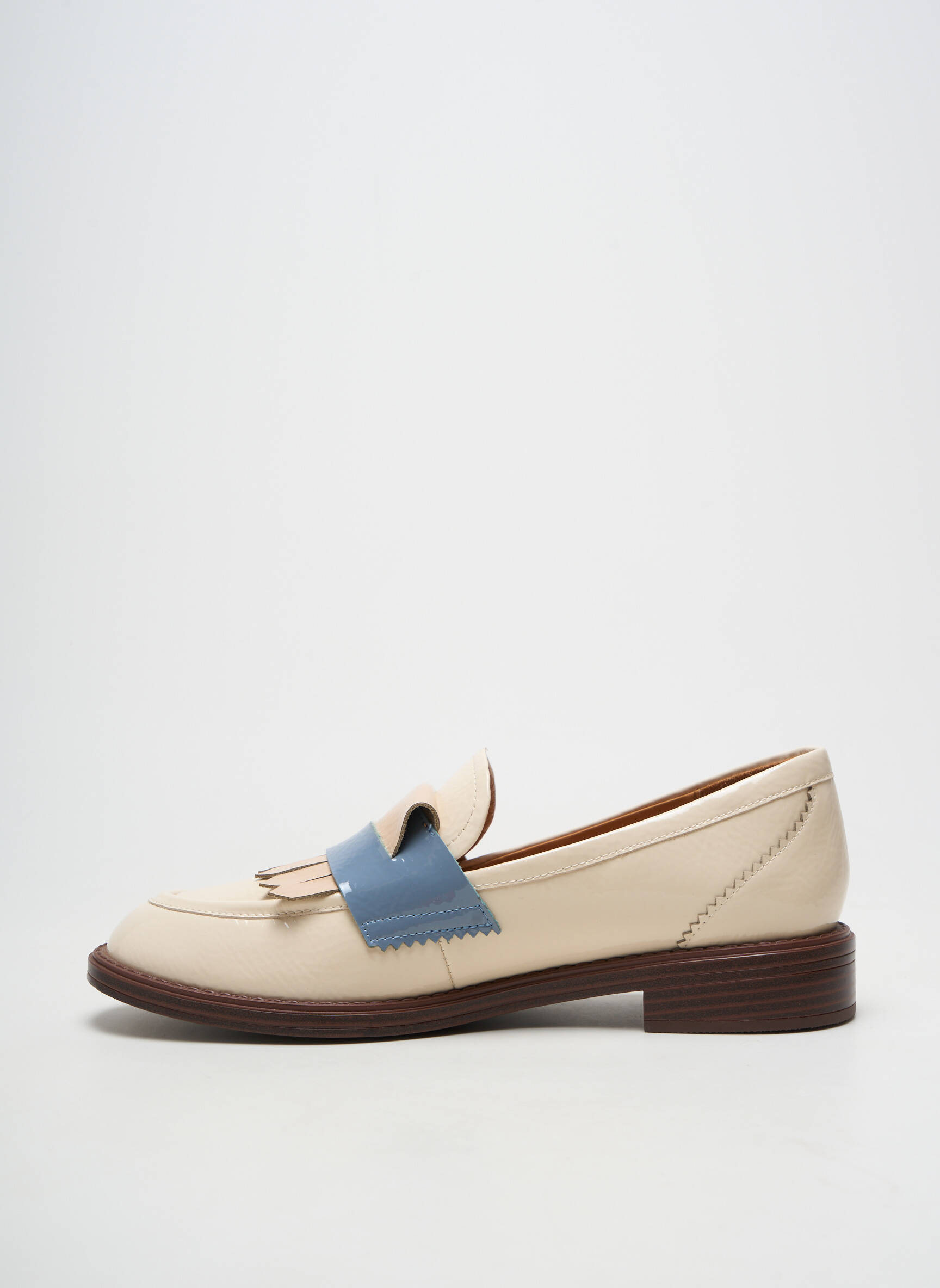 Mocasini material neted toc plat până la 3 cm bej MAM'ZELLE femeie