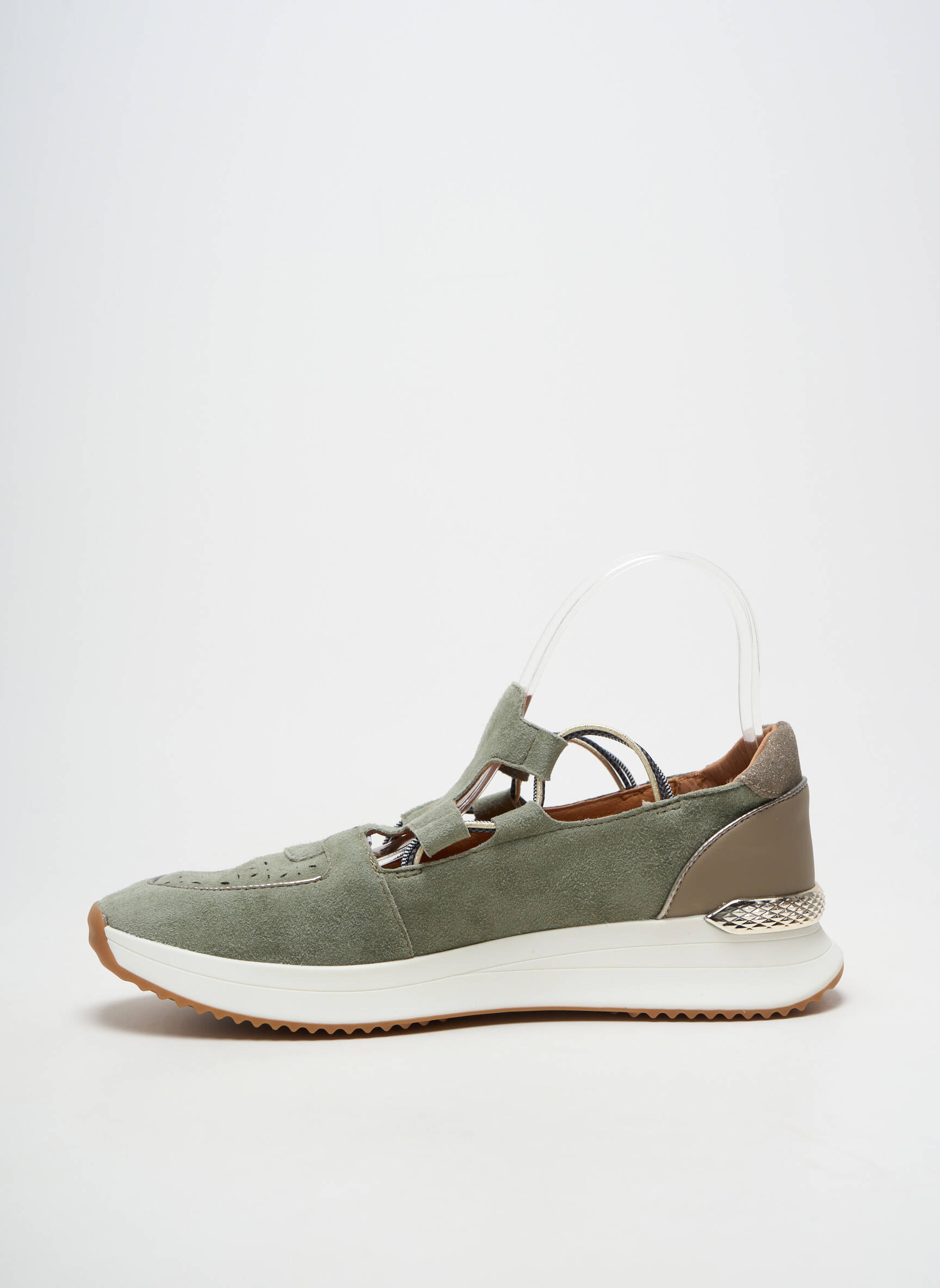 Adidași închidere elastică toc de 4 la 6 cm verde MAM'ZELLE femeie