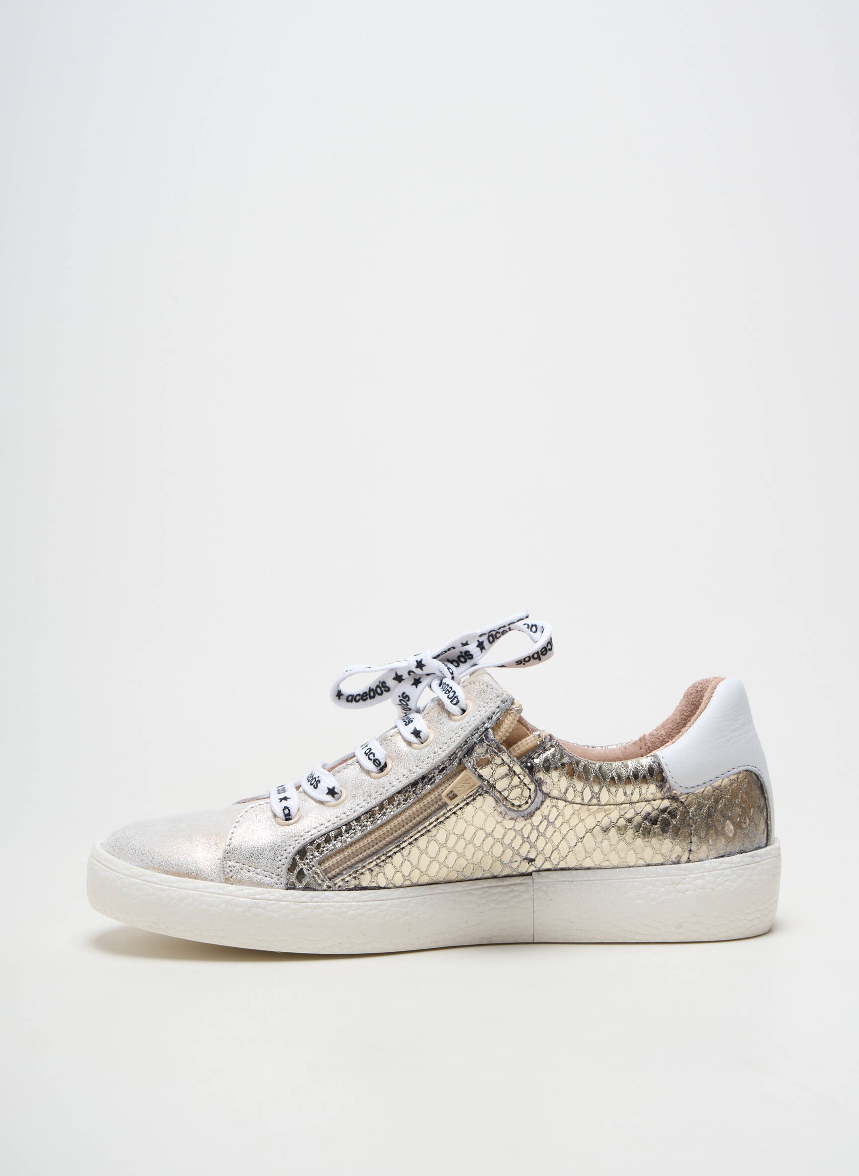 Adidași material neted toc plat până la 3 cm gri ACEBOS femeie