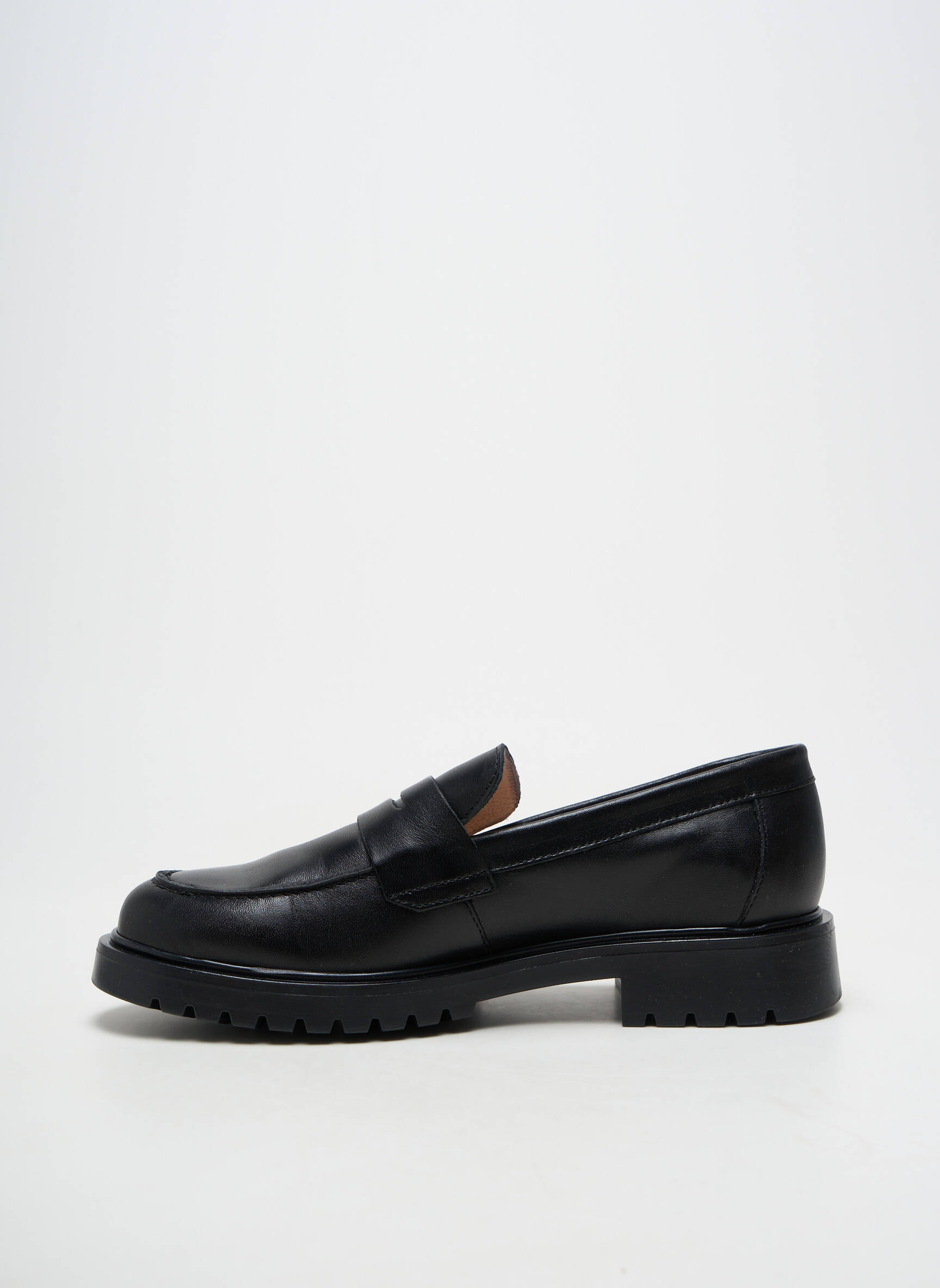 Mocasini material neted toc plat până la 3 cm negru ACEBOS femeie
