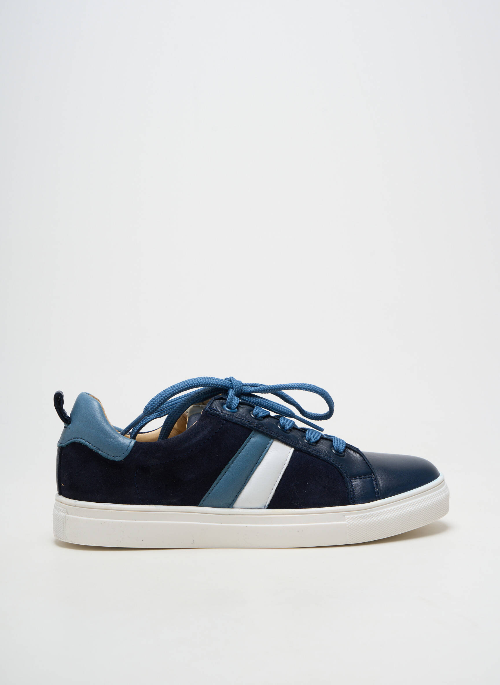 Adidași material neted toc plat până la 3 cm albastru ACEBOS femeie