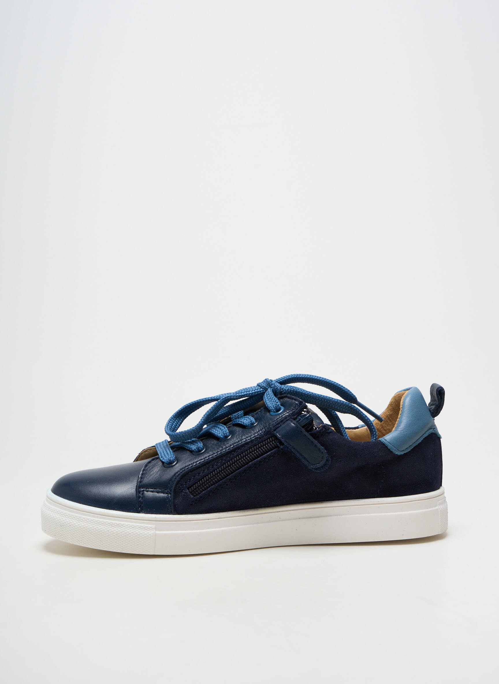 Adidași material neted toc plat până la 3 cm albastru ACEBOS femeie