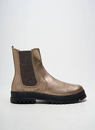 Botine/ghete material neted toc de 4 la 6 cm auriu ACEBOS femeie
