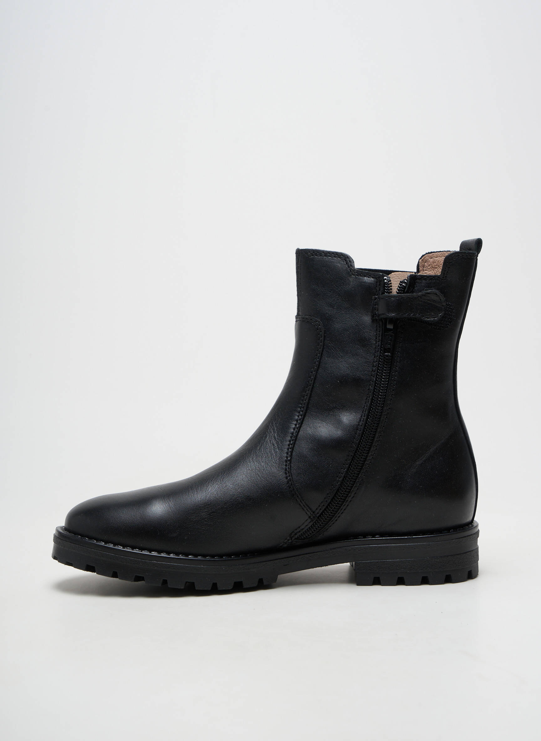 Botine/ghete material neted toc plat până la 3 cm negru ACEBOS femeie