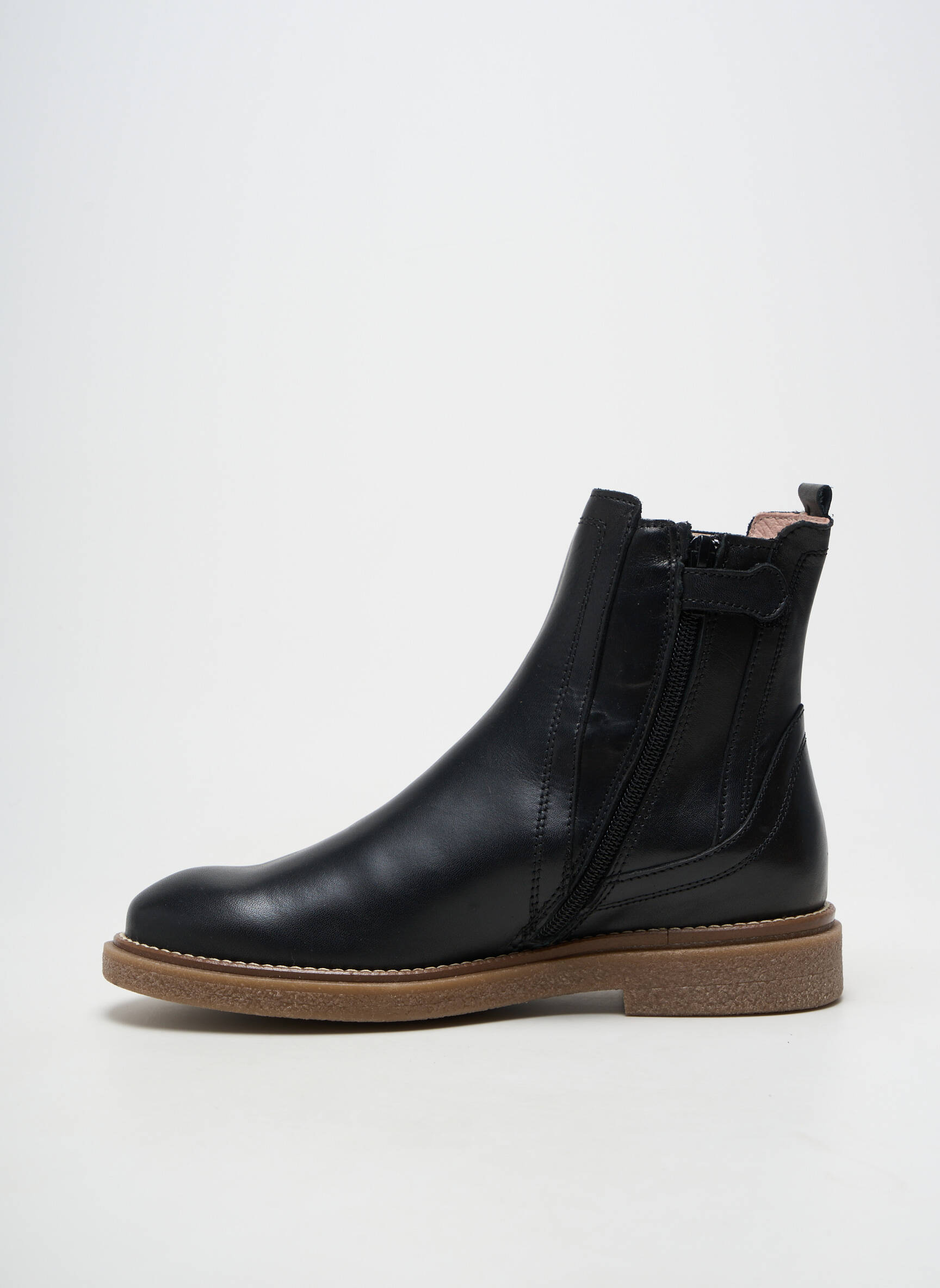 Botine/ghete material neted toc plat până la 3 cm negru ACEBOS femeie