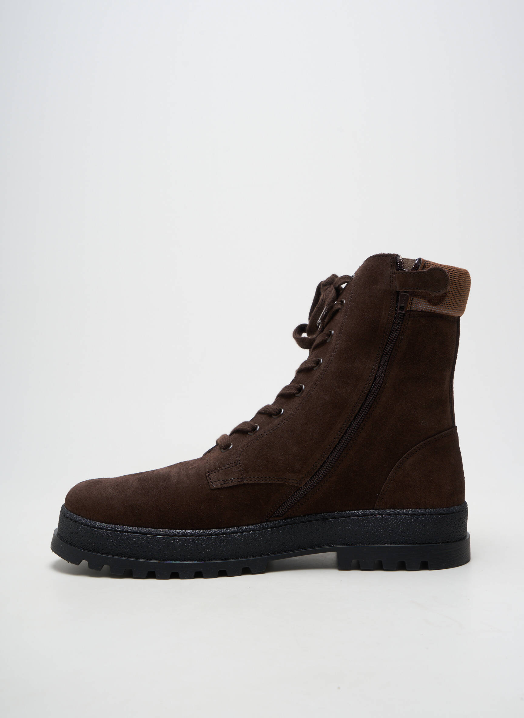 Botine/ghete material neted toc plat până la 3 cm maro ACEBOS femeie