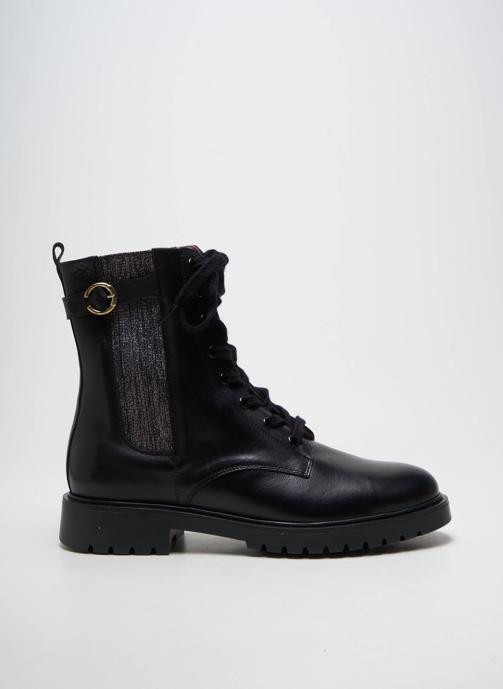 Botine/ghete material neted toc plat până la 3 cm negru ACEBOS femeie