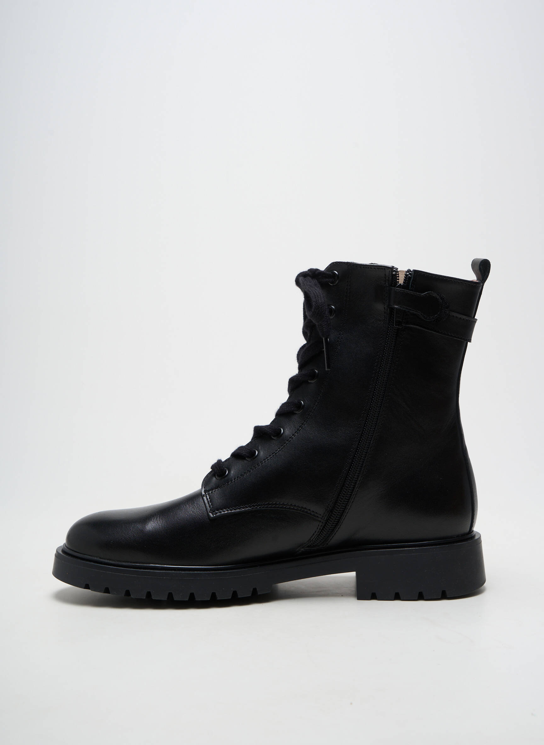 Botine/ghete material neted toc plat până la 3 cm negru ACEBOS femeie