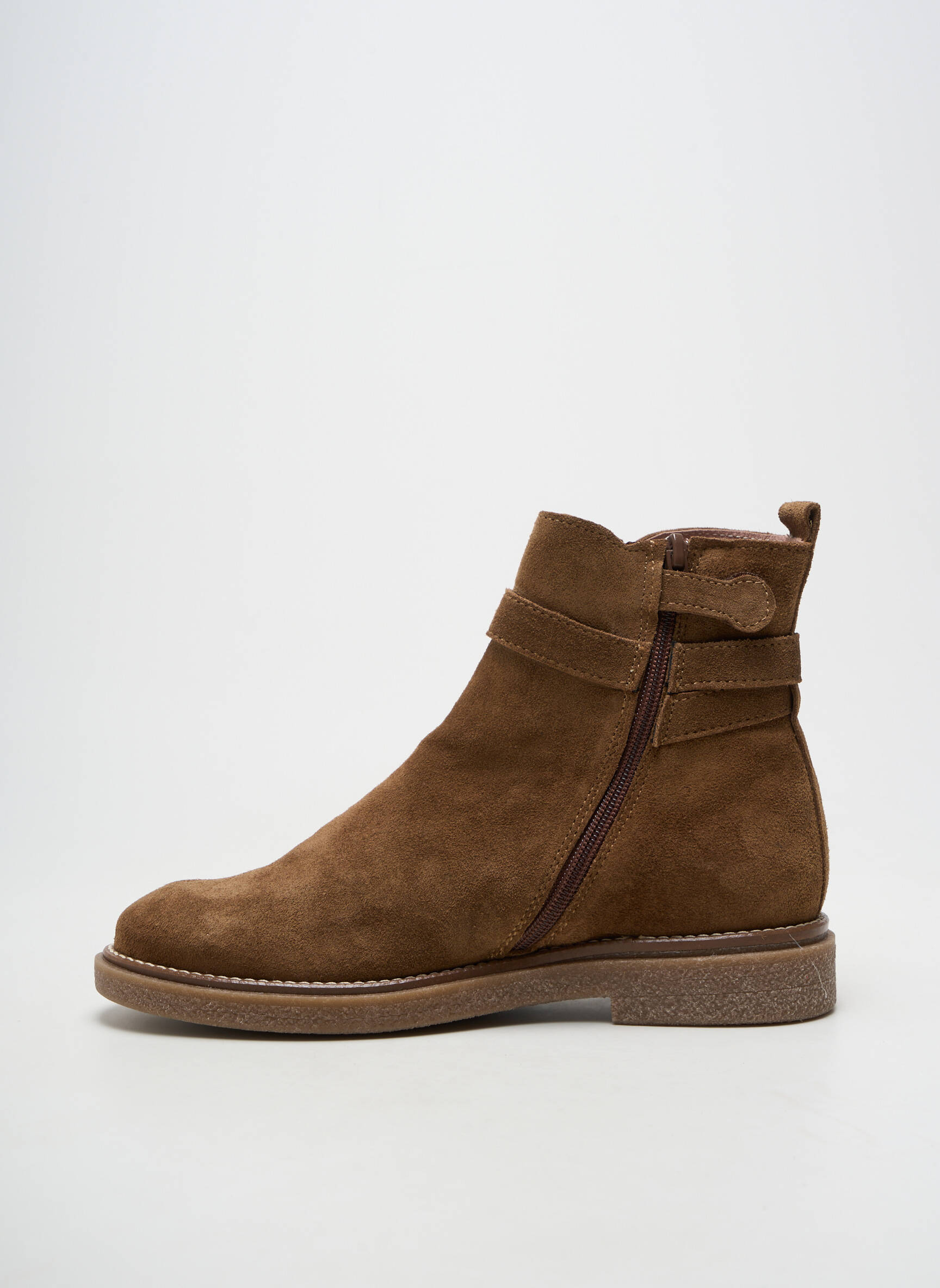 Botine/ghete material neted toc plat până la 3 cm maro ACEBOS femeie