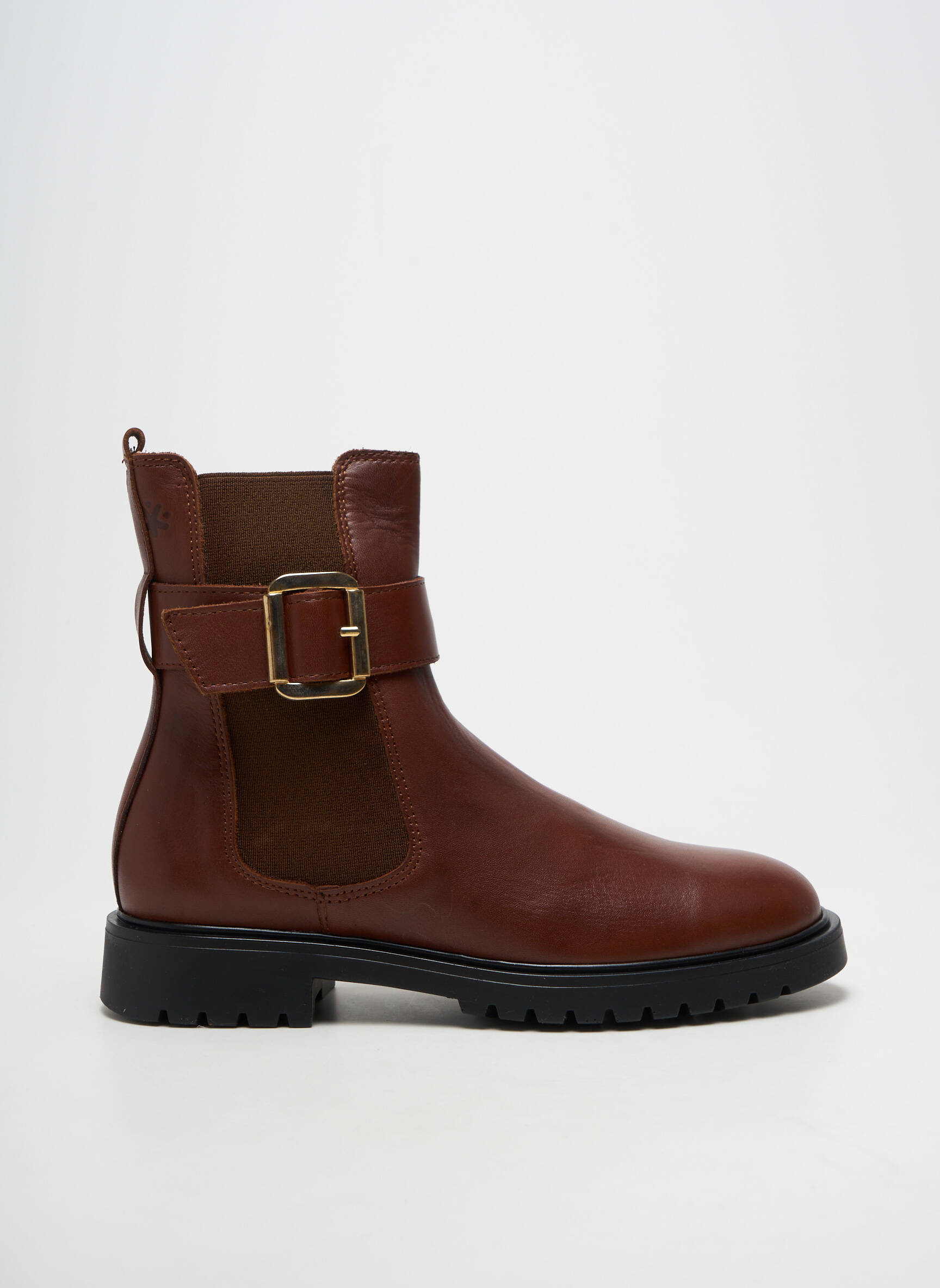 Botine/ghete material neted toc plat până la 3 cm maro ACEBOS femeie