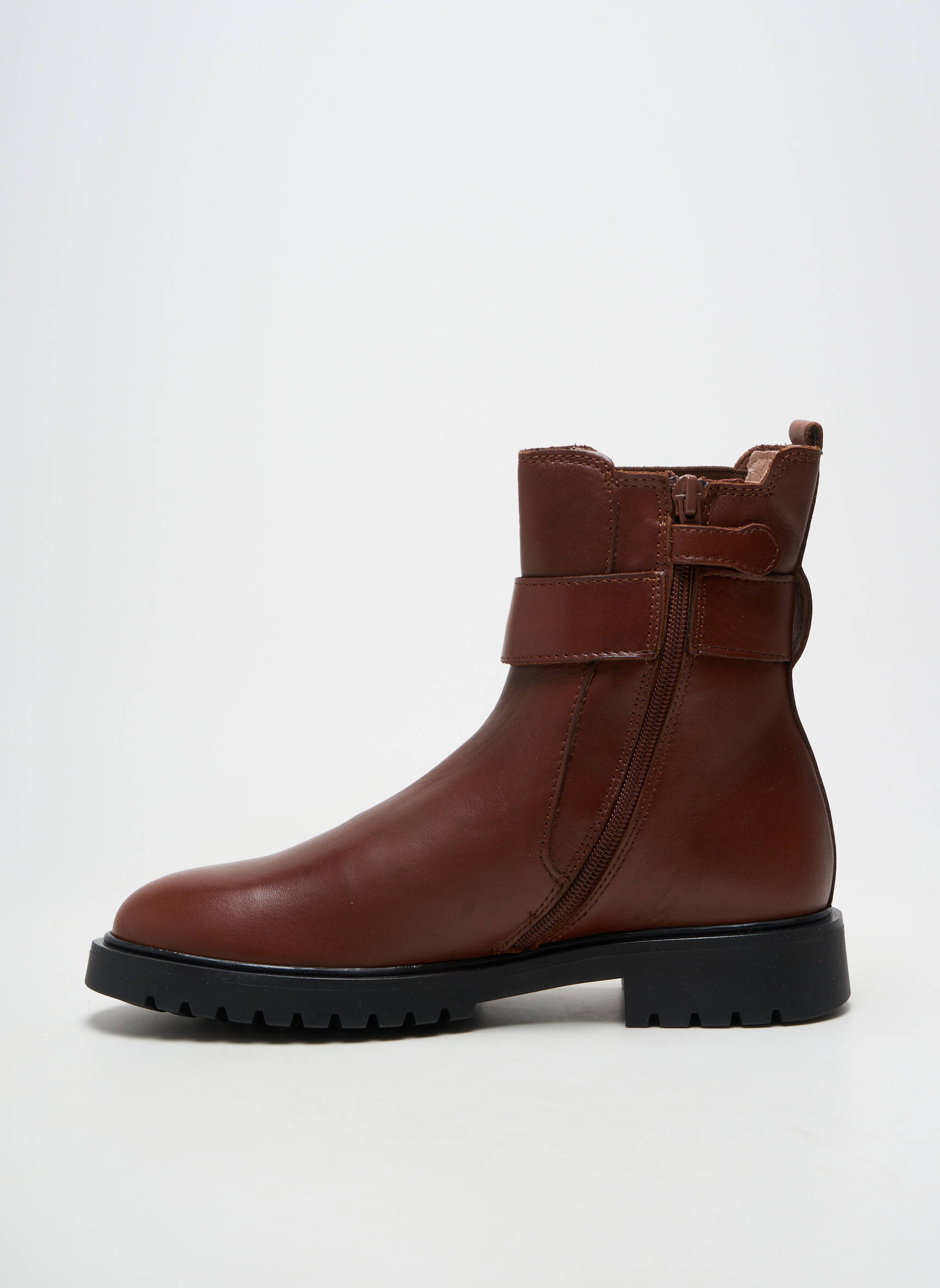 Botine/ghete material neted toc plat până la 3 cm maro ACEBOS femeie
