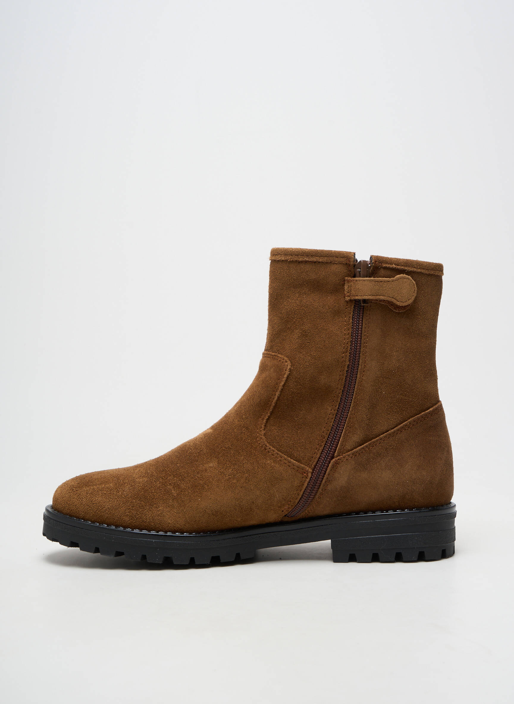 Botine/ghete material neted toc plat până la 3 cm maro ACEBOS femeie