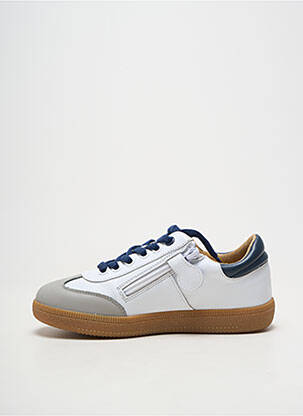Adidași material neted vârf rotund alb ACEBOS băiat