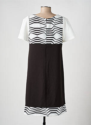 Rochie midi imprimeu fantezie mâneci scurte alb QUATRE VINGT JOURS femeie