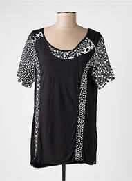 Tricou imprimeu fantezie mâneci scurte negru JAC JAC femeie
