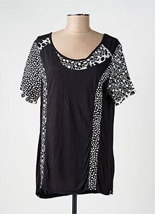 Tricou imprimeu fantezie mâneci scurte negru JAC JAC femeie