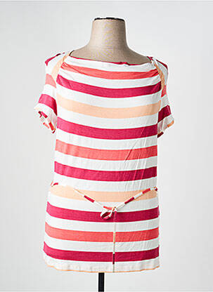 Tricou croială dreaptă mâneci scurte roz CLAUDE DE SAIVRE femeie