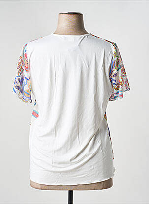 Tricou imprimeu fantezie mâneci scurte alb QUATRE VINGT JOURS femeie