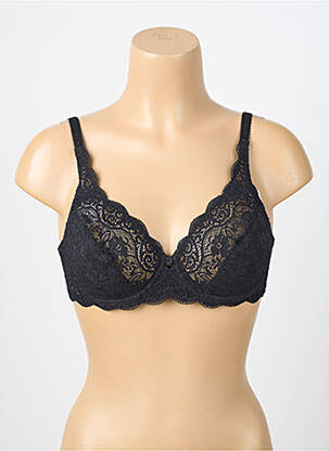 Sutien efect material satinat sutien cupe întregi cu decolteu înalt negru TRIUMPH femeie