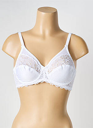 Sutien efect material satinat sutien cupe întregi cu decolteu înalt alb TRIUMPH femeie