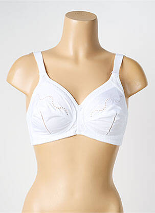 Sutien efect material satinat sutien cupe întregi cu decolteu înalt alb TRIUMPH femeie