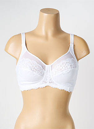 Sutien efect material satinat sutien cupe întregi cu decolteu înalt alb TRIUMPH femeie