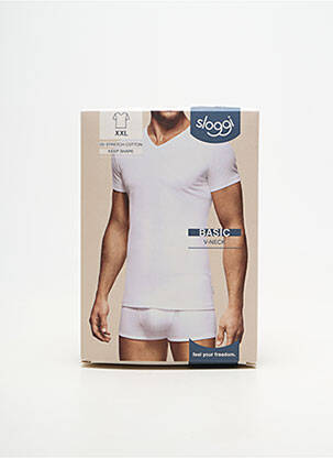 Tricou croială cambrată mâneci scurte alb SLOGGI bărbat