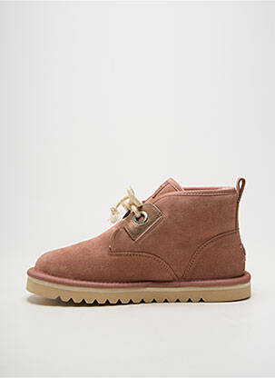 Botine/ghete material neted toc plat până la 3 cm roz ARMISTICE femeie