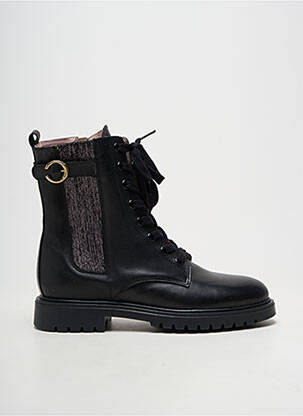 Botine/ghete material neted vârf rotund negru ACEBOS fată