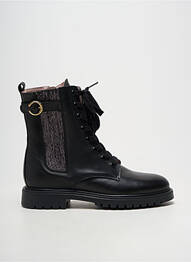 Botine/ghete material neted vârf rotund negru ACEBOS fată