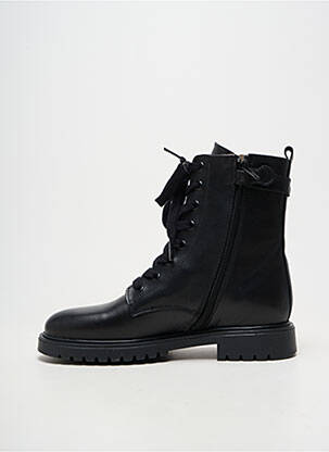 Botine/ghete material neted vârf rotund negru ACEBOS fată
